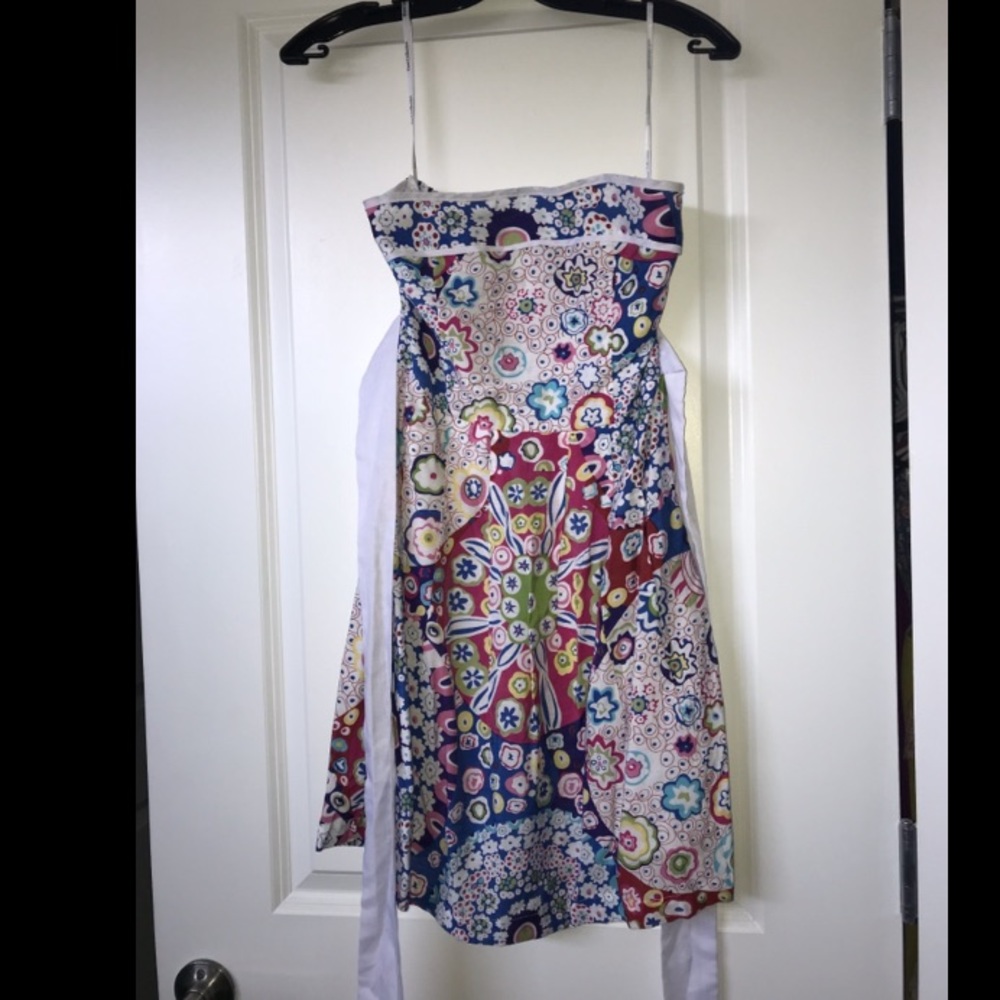 Strapless Paisley Dress with Sash